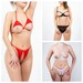 Naughty Lingerie Great Value For Money Red Black And White Open Crotch Lingerie Sets- Open Crotch Bikini- Open Panty- Ouvert Extreme
