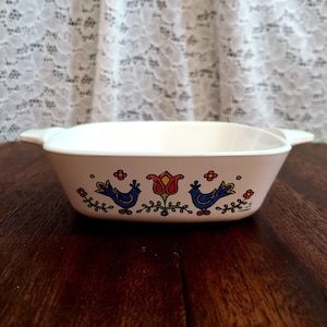 Vintage CorningWare Casserole Dish, CorningWare Country Festival P-41-B Casserole Dish