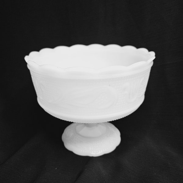 E O Brody Co Large Vintage Milk Glass Pedestal Planter Bowl, Vintage Milk Glass Compote