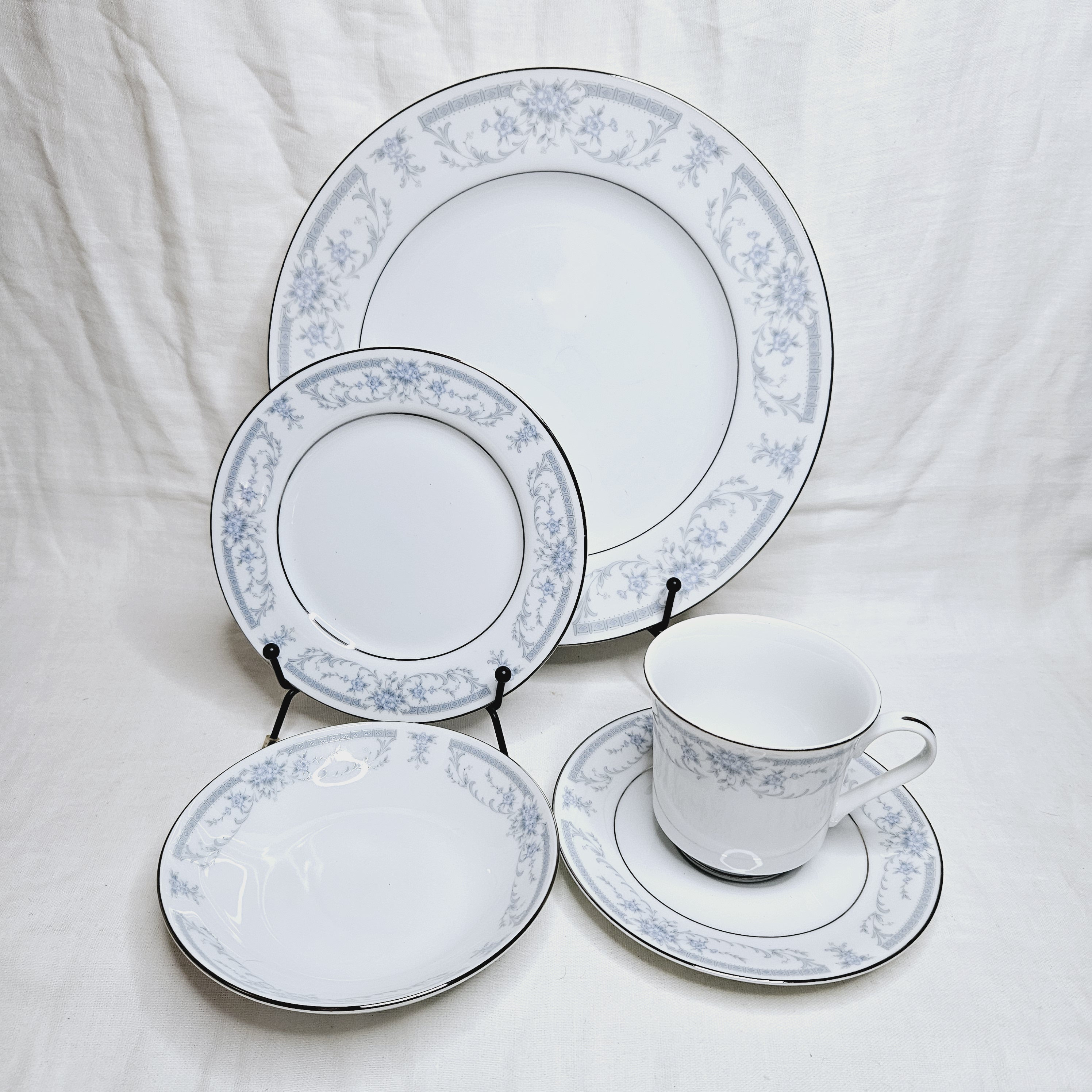 Vintage Sheffield Blue Whisper China: Floral Platinum Trim - Etsy