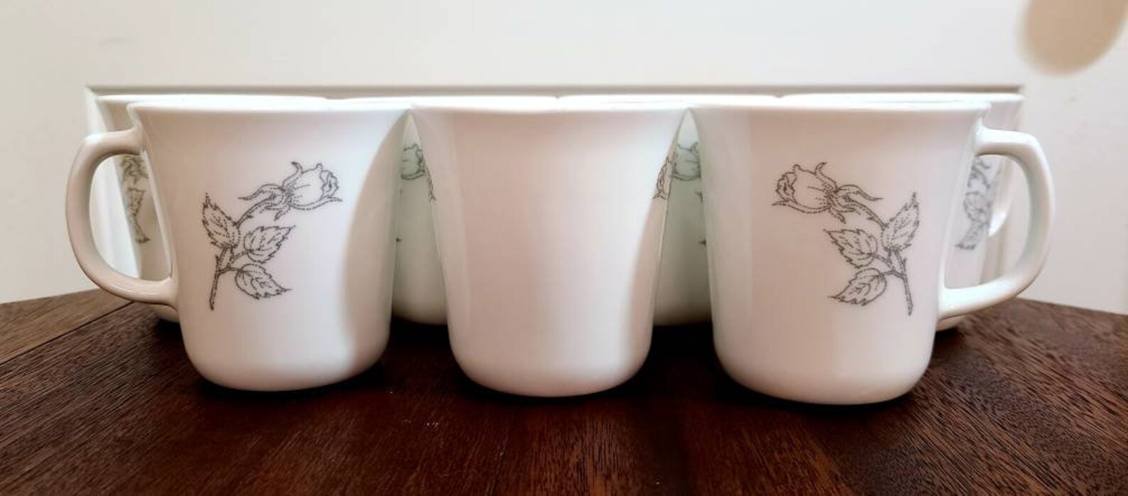 Corelle Livingware Single Gray Rose Mugs. Corelle Single Gray Etsy