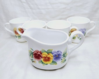 Vintage Corelle Summer Blush: Pansy Flower Dinnerware Pieces