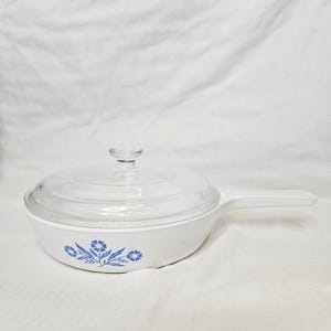 Vintage Corning Ware Casserole Dishes with Pyrex Glass Lids Cornflower P-83-B