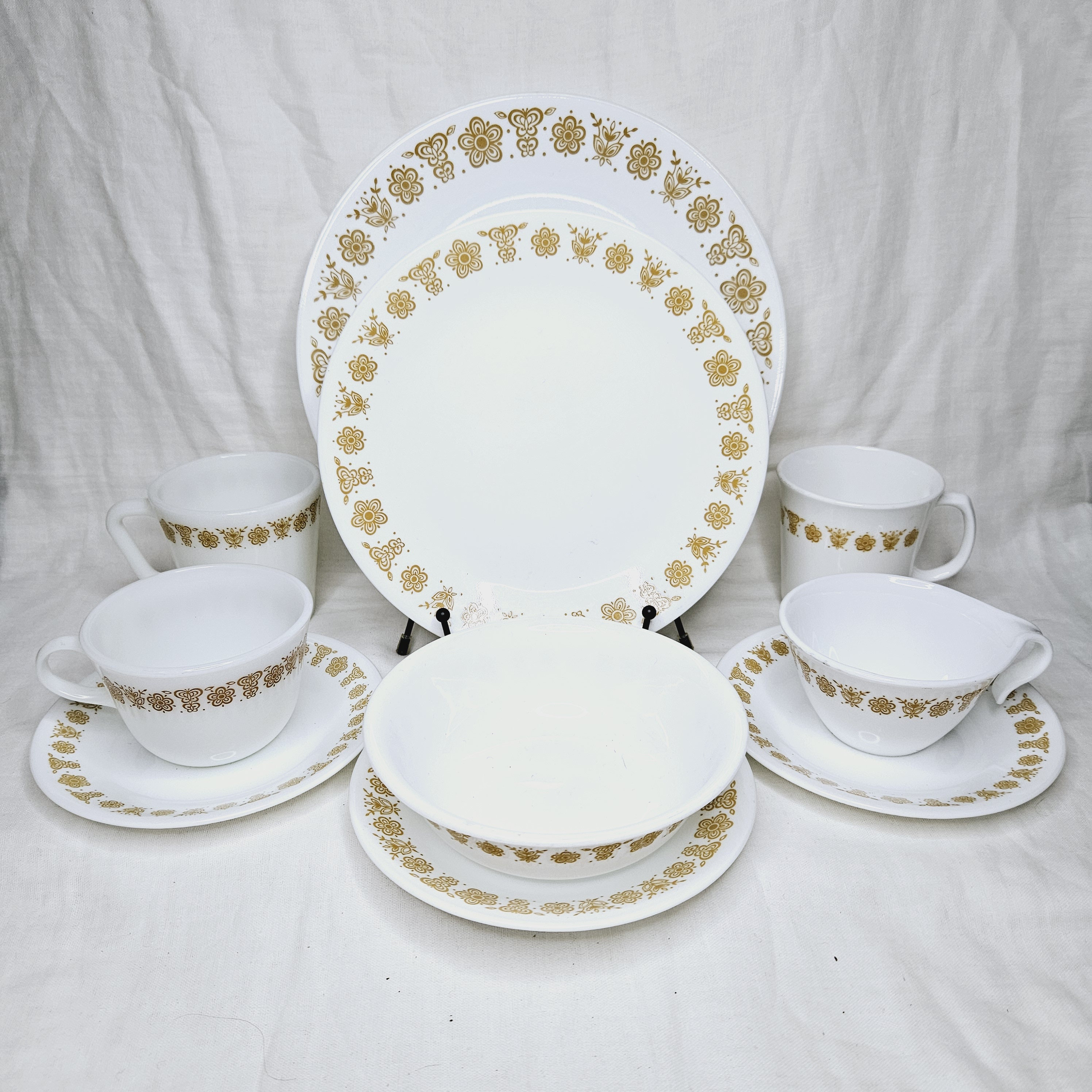 Pyrex Corelle Butterfly Gold Complete Set Vintage Corelle Gold 
