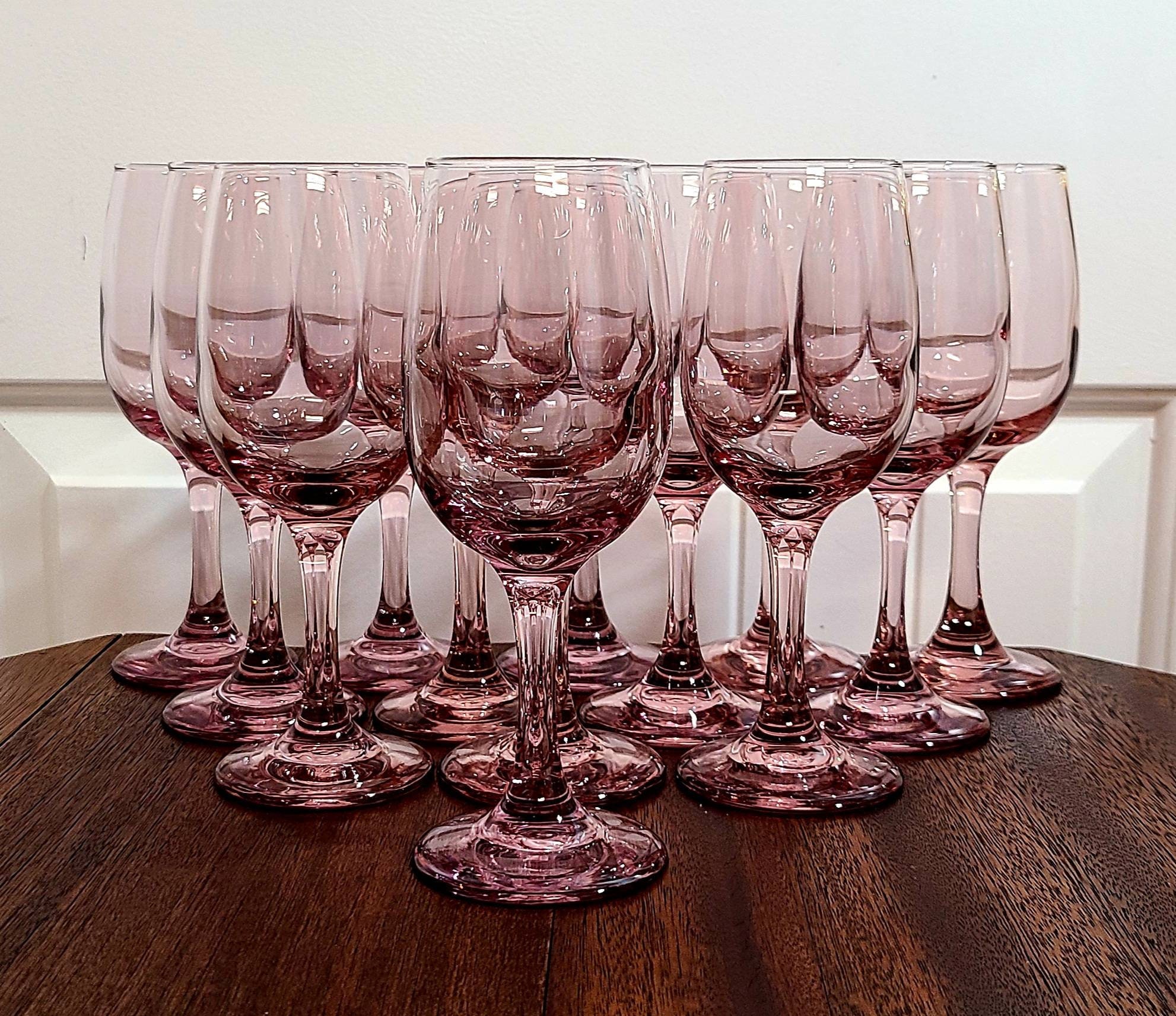 Premier Pink Plum Wine Glasses by Libbey. Additional Vintage Etsy
