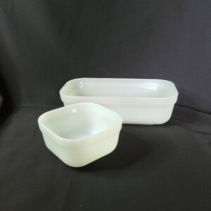 Milk Glass Loaf Pan and Smaller Baking Dish, Vintage Fire King Milk Glass Loaf Pan