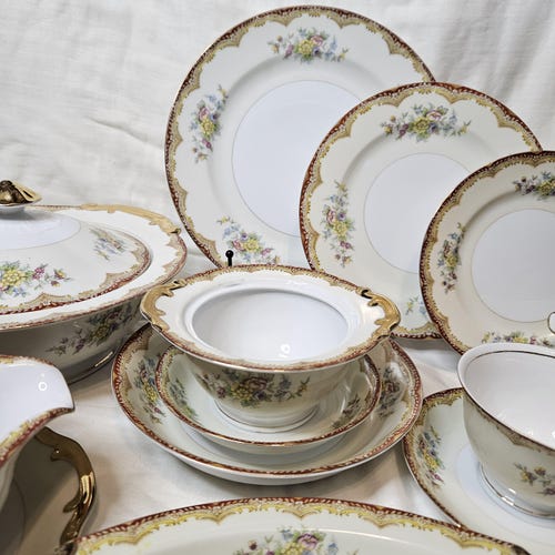 2309 Noritake Toki Kaisha Nippon N2632 Laurel Floral Vintage China