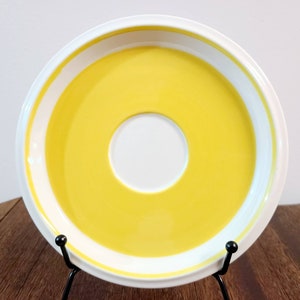 Vintage Yellow Stoneware Saucer Plates set of 8, Vintage Mikasa Light N Lively Yellow Saucers