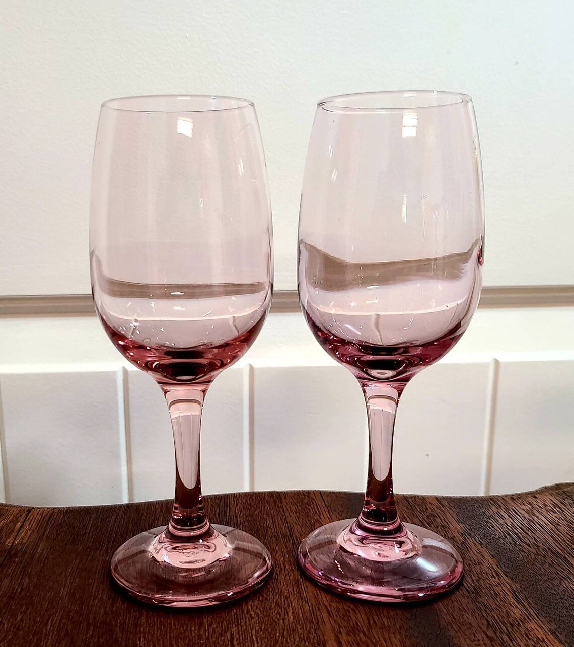 Premier Pink Plum Wine Glasses by Libbey. Additional vintage Etsy