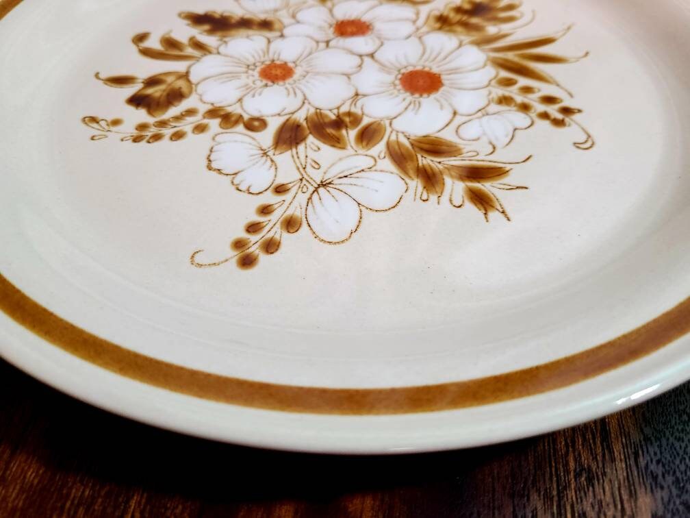 Vintage Stoneware Dinner Plates MountainWood Collection Etsy