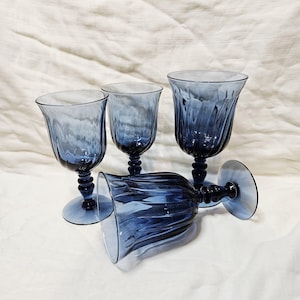 Vintage Blue Goblets - Etsy