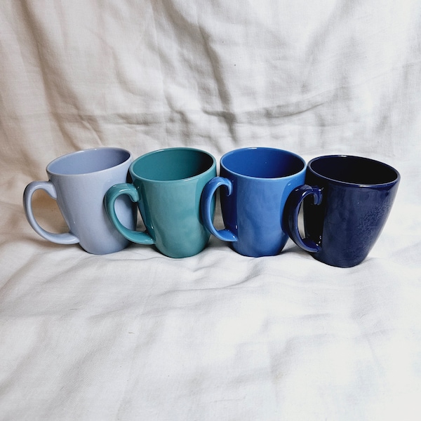 12 ounce Blue Stoneware Mugs, Corelle Coordinates Stoneware Mugs