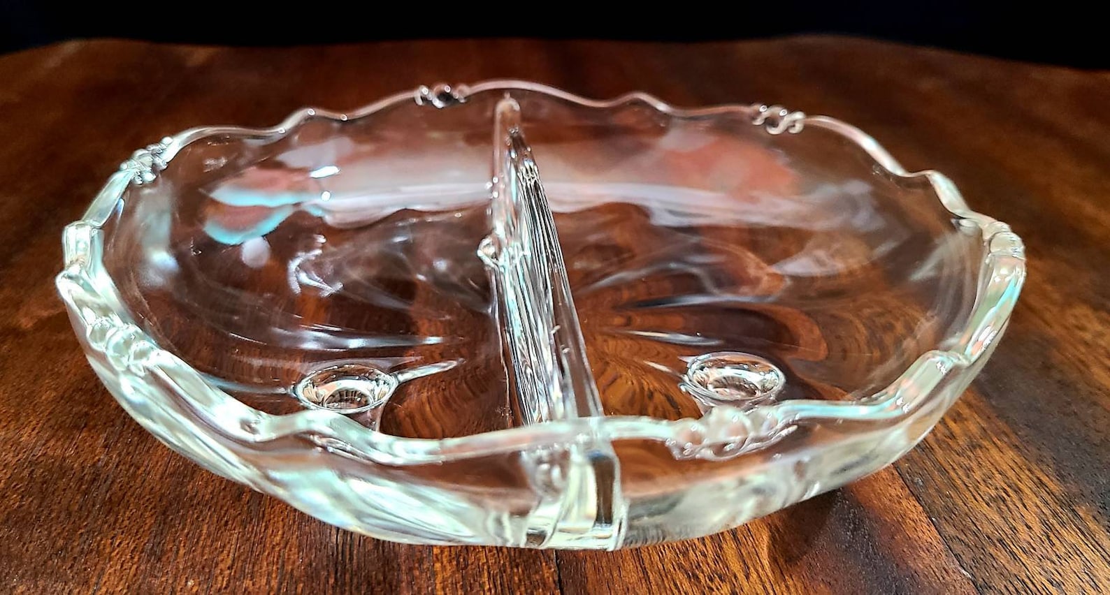 Mid Century Modern Waverly Footed Divided Dish From Heisey. Etsy UK