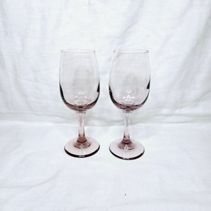 Pink Wine Glass Sets, Vintage Premier Pink Plum Wine Glasses from Libbey