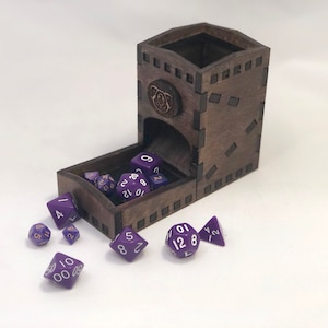 Compact Small Custom Wooden Dice Tower For Tabletop RPG and Board Games