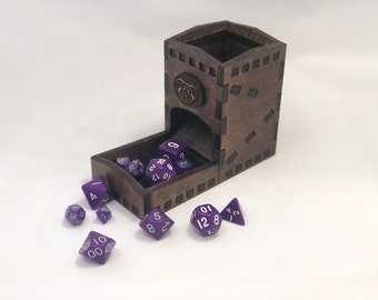 Compact Small Custom Wooden Dice Tower For Tabletop RPG and Board Games