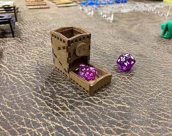 Custom Wooden Dice Tower: For Tiny Tabletop RPG Dice