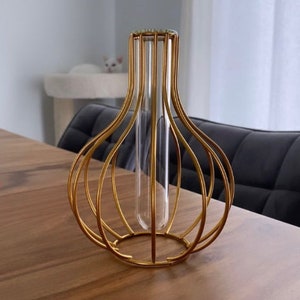 Plant Propagation Vases Iron Golden Flower Vase - Transparent Plant Pot