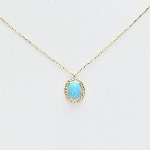 Solid Gold 14k Turquoise Necklace, Retro Pendant, Real Gold Natural Turquoise Charm For Her, Handmade Fine Jewelry by Selanica