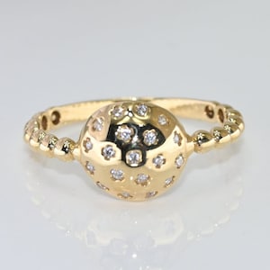 14k Solid Gold Dome Ring: Handmade Fine Jewelry