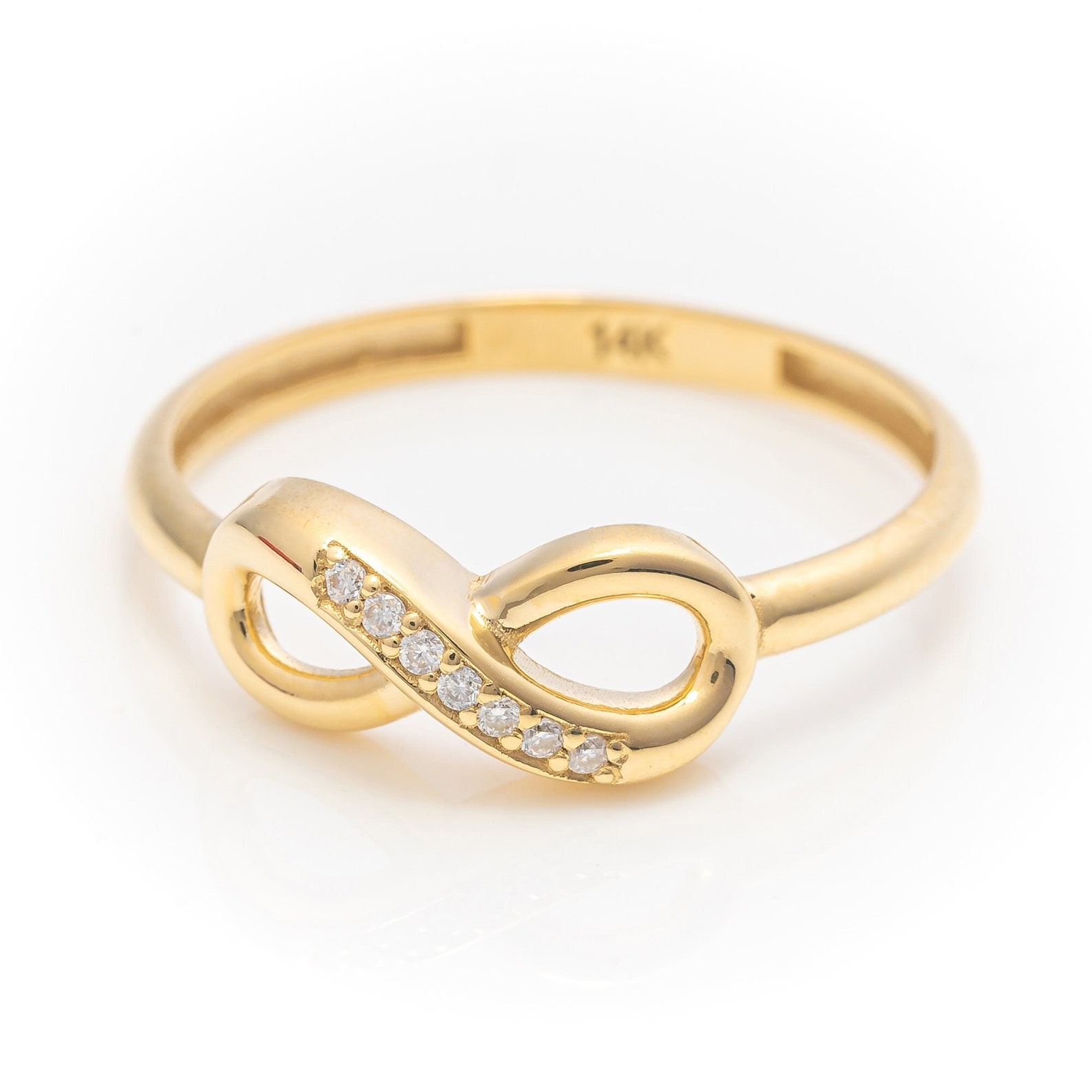14k Solid Gold Iconic Infinity Ring, Unique Design Eternity Ring ...