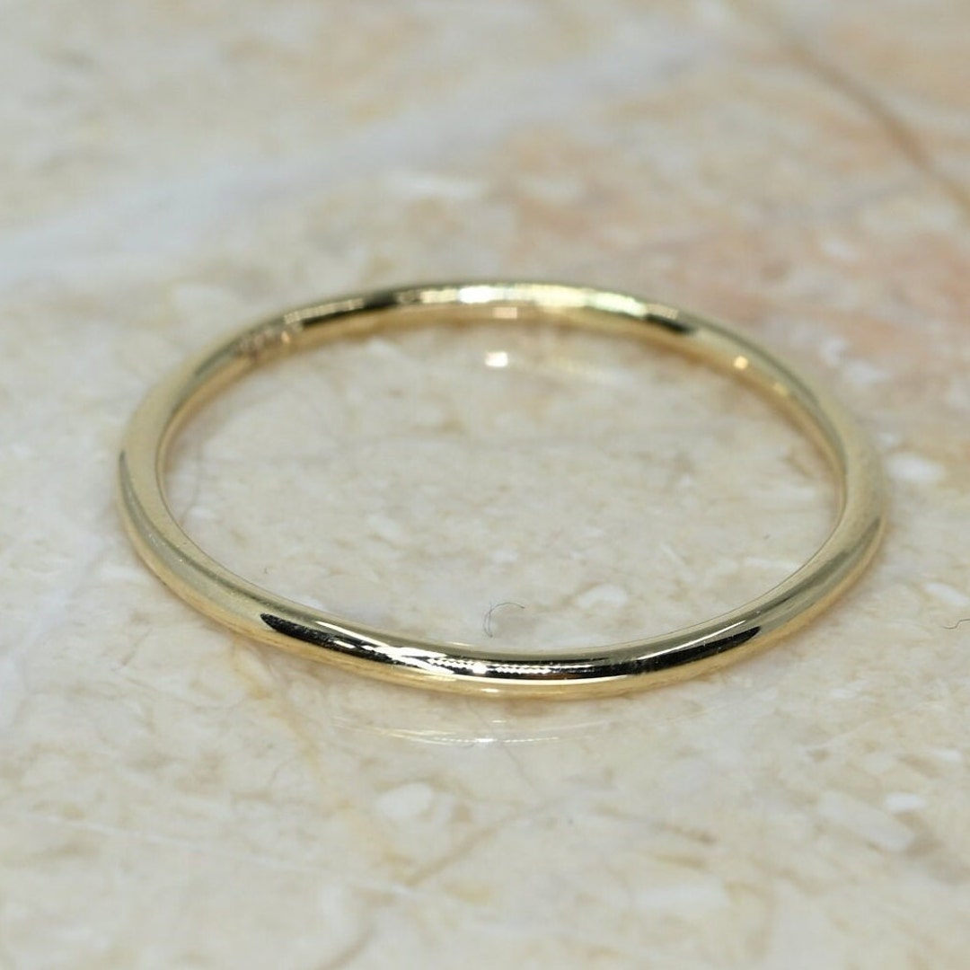 Stackable Real Gold Rings 14k Solid Gold Stackable Ring. Real Gold Thin Stacking Band, Elegant ...