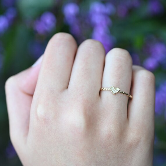 Dainty cheap heart ring