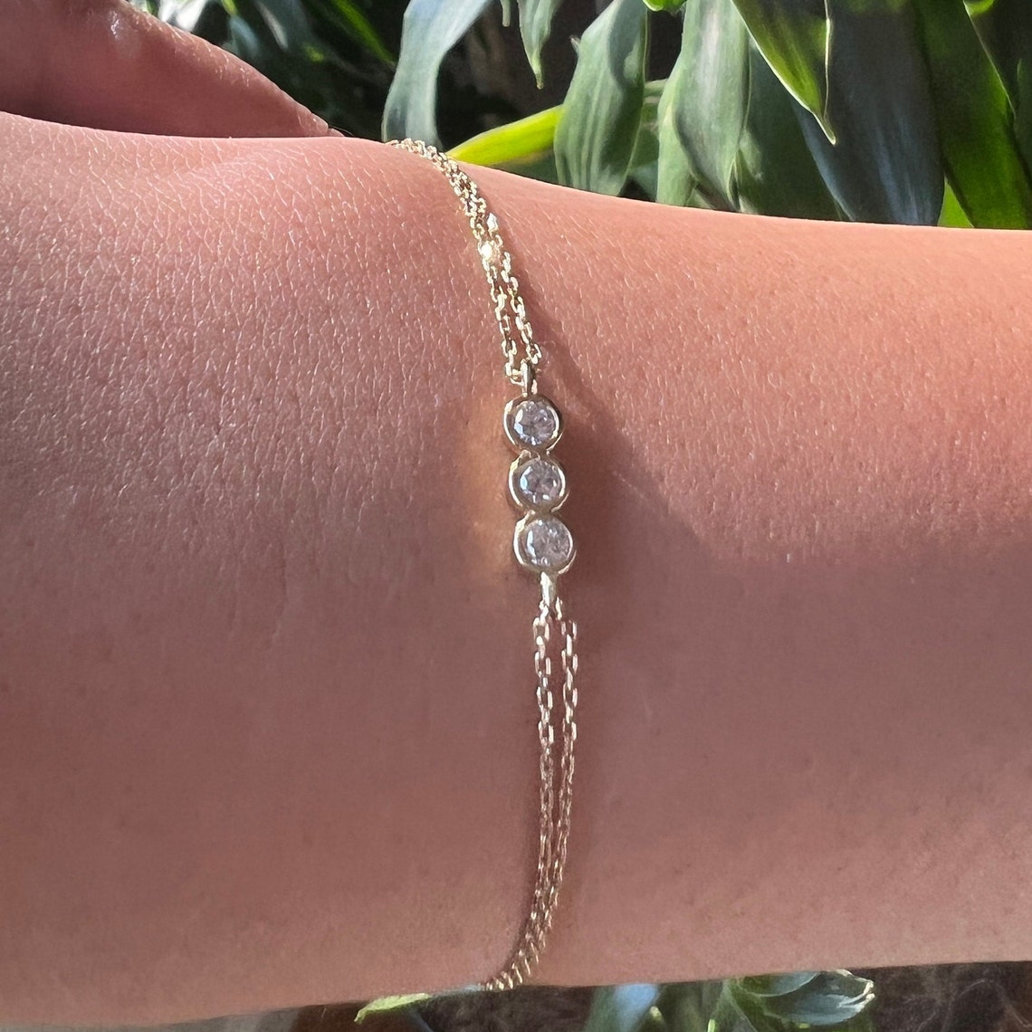 Gold Chain Bracelet 14k Solid Gold Dainty Bracelet Real Gold Etsy