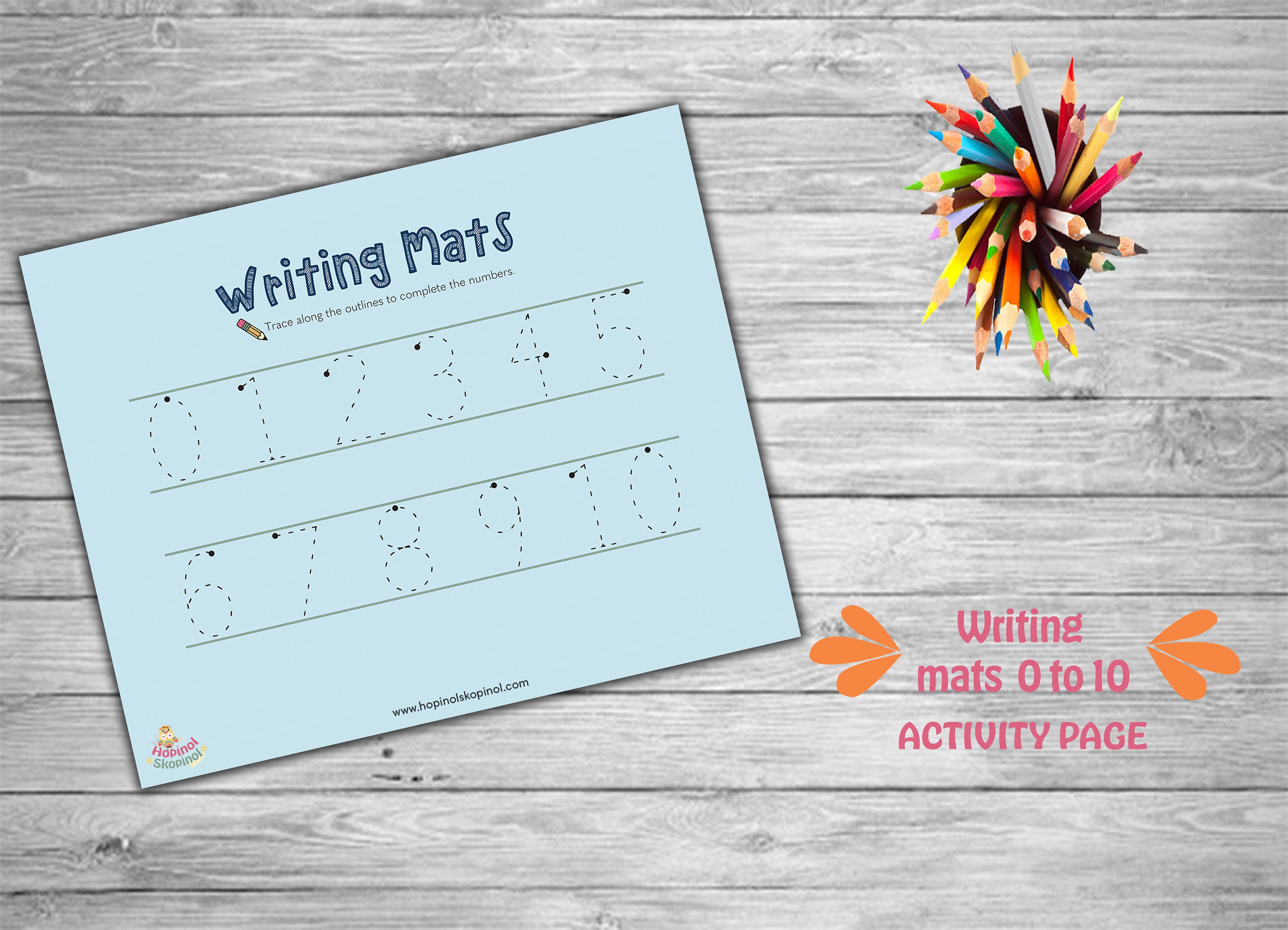 Activity Page Printable Writing mats 0 to 10. Kids Activity Etsy España