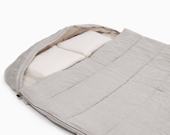 Camp Zero Duo Wool Sleeping Bag / Linen and Silk Shell / Detachable Hood