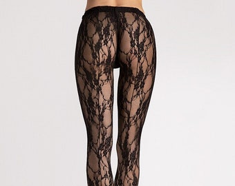 Floral patterned tights DONATELLA beautiful design art