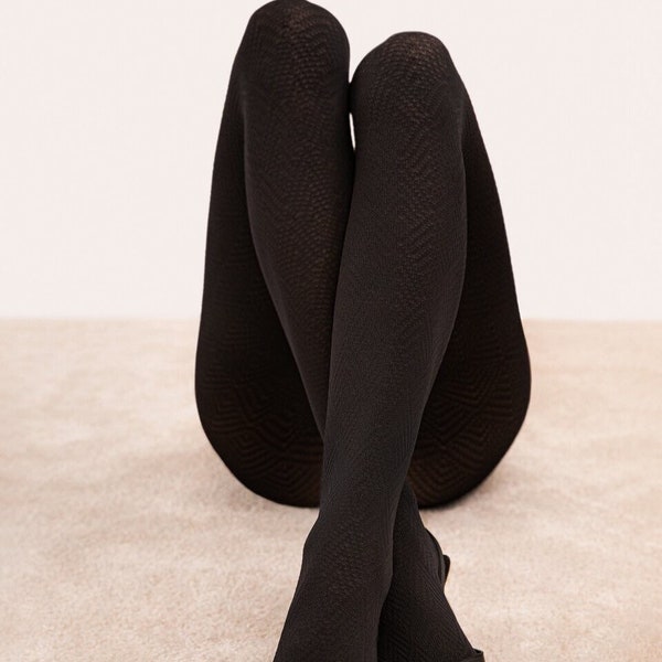 Collants noirs à motifs SYMMETRIC 40 DEN bel art design