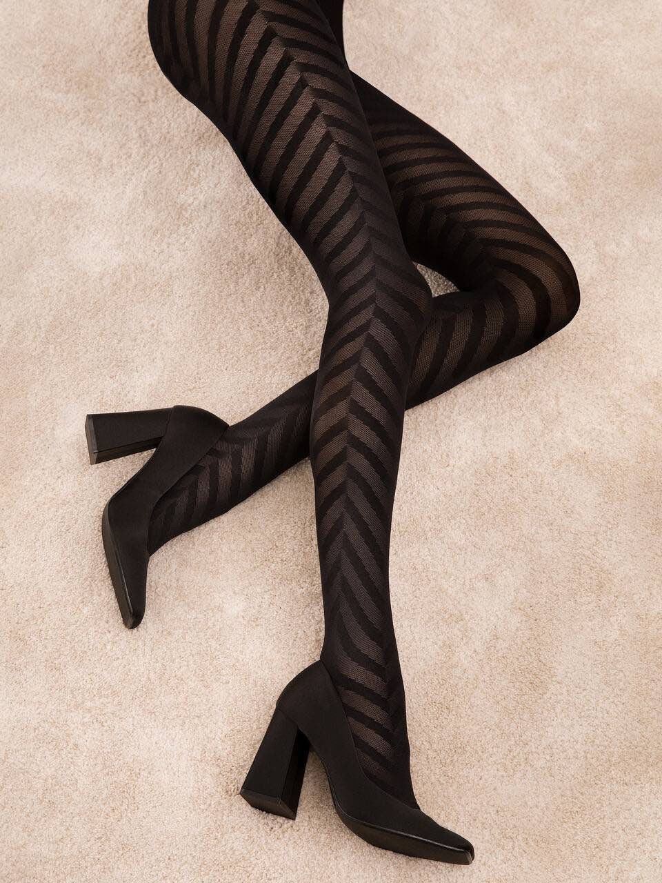 Patterned Tights Black -  Canada