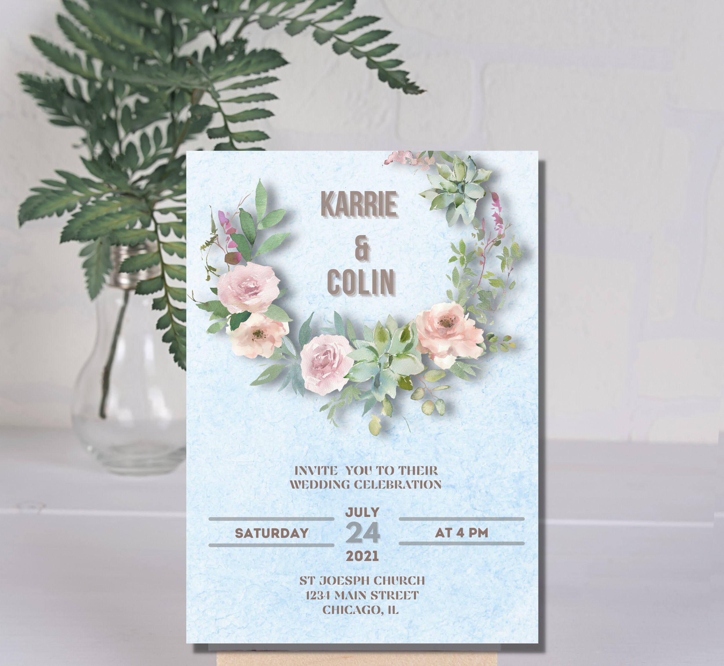 Printable Canva Invitation Digital Wedding Invite Invitation Etsy