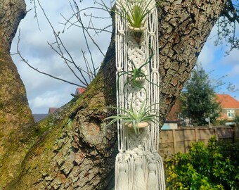Soporte de macramé de tres niveles para plantas de aire / Decoración de pared de algodón estilo bohemio