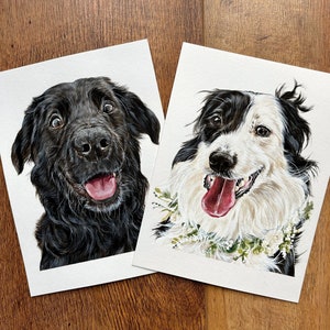 Custom Watercolor Pet Portraits, A5,Custom Hand Painted, Dog Portrait, Cat Portrait, Pet Portrait, Pet Memorial, Gift, Hand Painted