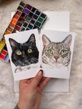 Hand Made Custom Pet Portrait Watercolor Painting | Dog Cat Animal Art (A6, 6x4")