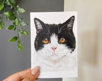 Custom Watercolor Pet Portraits, A6, Custom Hand Painted, Dog Portrait, Cat Portrait, Pet Portrait, Hand Painted, Pet painting,Mini Painting