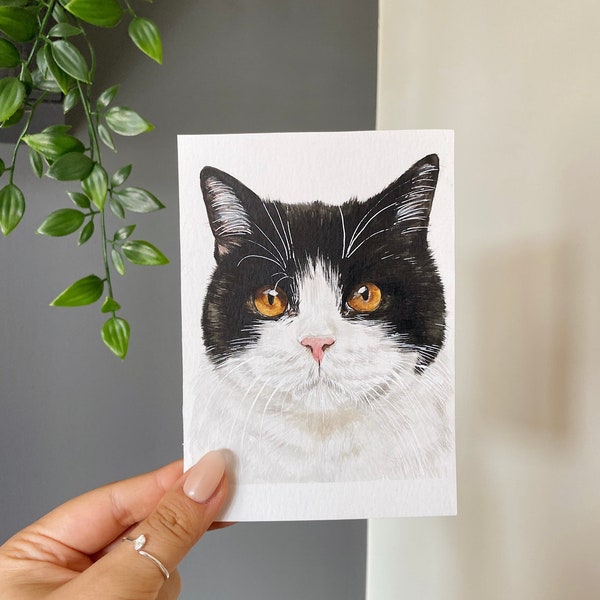 Custom Watercolor Pet Portraits, A6, Custom Hand Painted, Dog Portrait, Cat Portrait, Pet Portrait, Hand Painted, Pet painting,Mini Painting