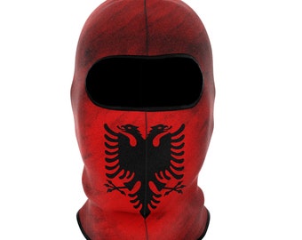 Albanian Eagle  Lightweight Ski Mask Balaclava Face Mask Hood cap . Popular art Gift for her him Shiesty OTP Street wear Albanian Red Flag