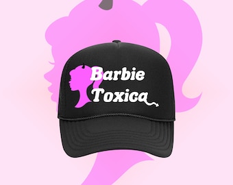 Toxica Barbi Trucker Hat Red Bottom Pink Horn Evil Barbi with Free mask Bundle Trending mesh trending Beliko Hat alucin