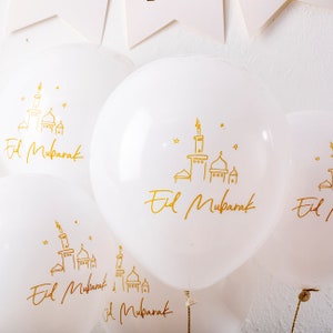 Ramadan Kareem Decoration 10Pcs OMRA MUBARAK Islamic Muslim Festival Latex  Metal Balloons Eid Mubarak Party Supplies