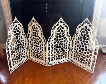 Four panel Mosque Door wood decor. Four connected panels. Ramadan Eid Decoration, Ramadan gift, Ramadan table decor