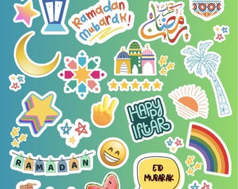 Stickers Ramadan/EID pour enfants (4 feuilles)