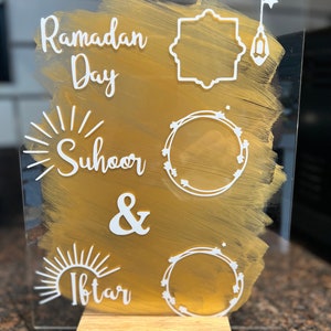 Acrylic Ramadan Time Tracker, Ramadan Calendar suhoor and iftar time
