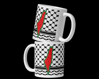 Palestinian Kuffeyah watermelon mug