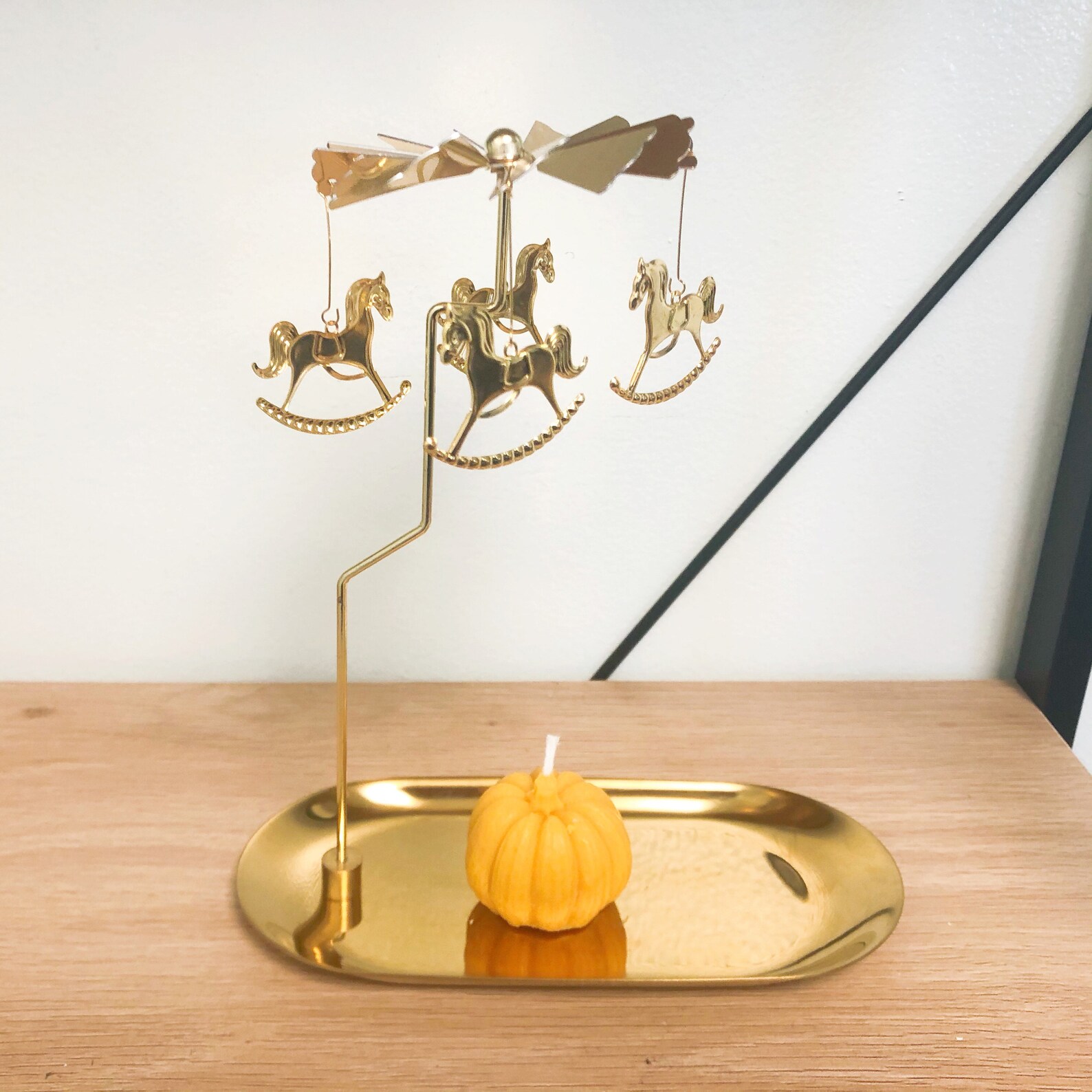 Pumpkin Scented Candle with Carousel Etsy