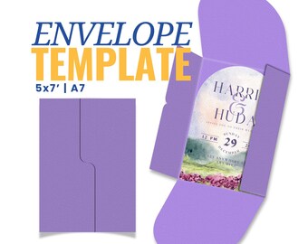A7 Envelope Template: 5x7 Canva Frame, Cut Files (SVG, DXF, PNG)