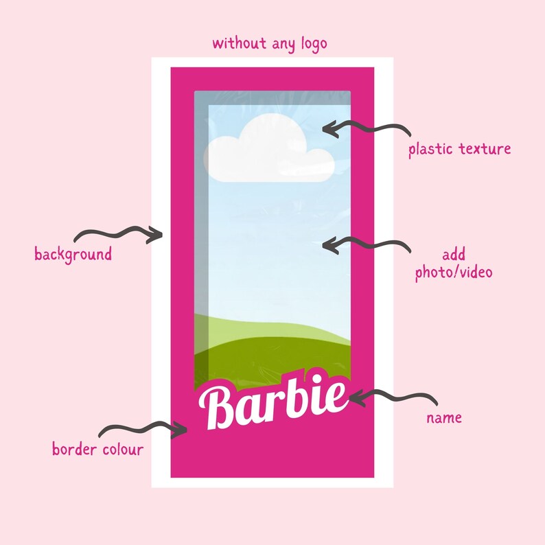 Editable Doll Box Barbie Photo Frame Canva Template Bundle Etsy