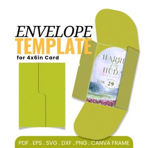 Envelope SVG Template Printable 4x6in | Canva Frame Template | Cut File Envelope Template (png,svg,dxf)